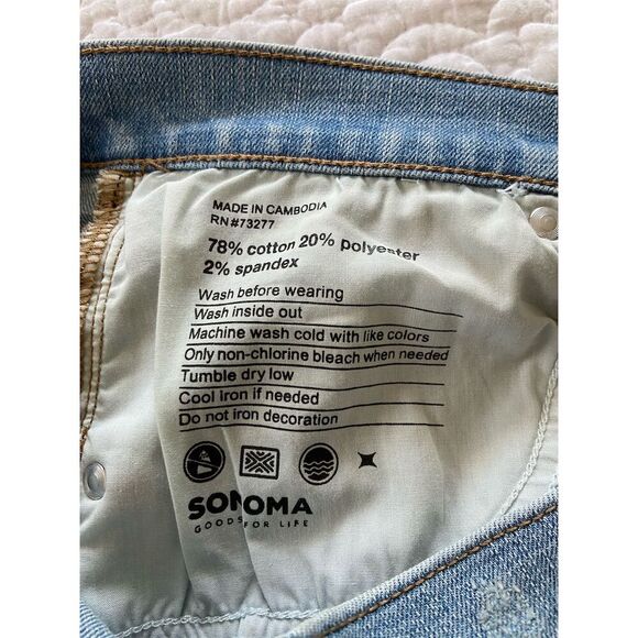Sonoma Girlfriend Jeans Blue Light Wash Relaxed Fit Size 4 - Picture 4 of 11